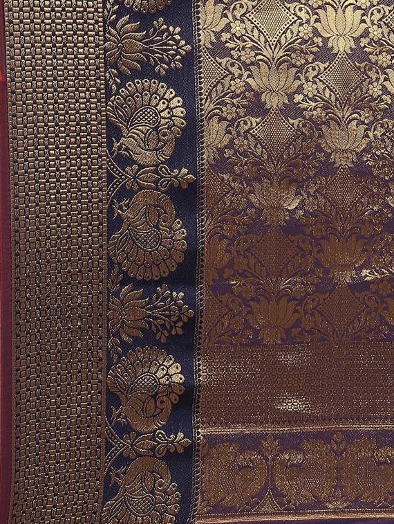 ethnic motifs banarasi saree with blouse - 17470517 - Zoom Image - 4