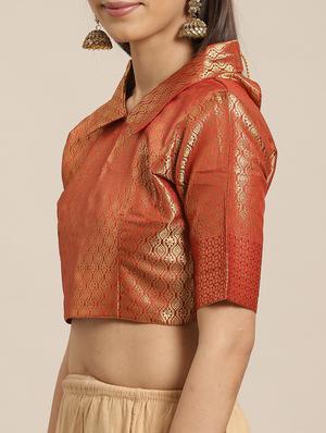 ethnic motifs banarasi saree with blouse - 17470519 - Standard Image - 3