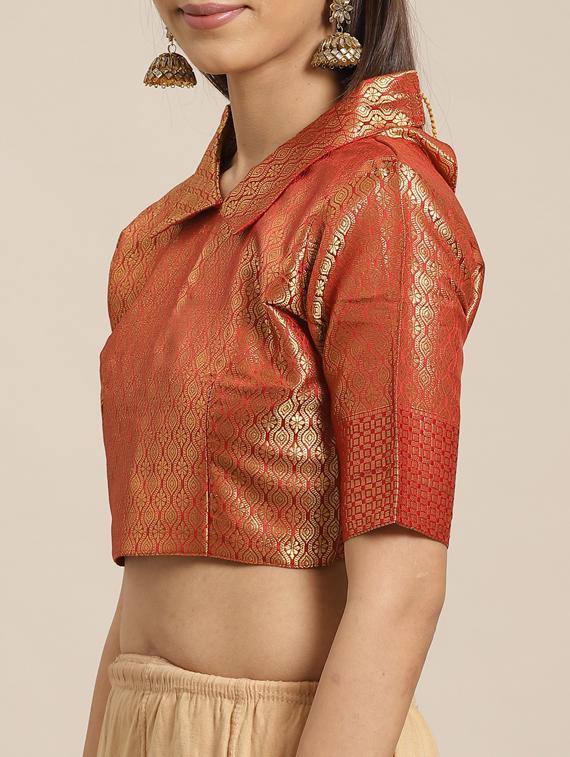 ethnic motifs banarasi saree with blouse - 17470519 - Zoom Image - 3