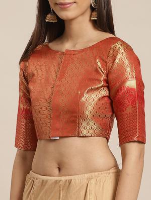 ethnic motifs banarasi saree with blouse - 17470521 - Standard Image - 3