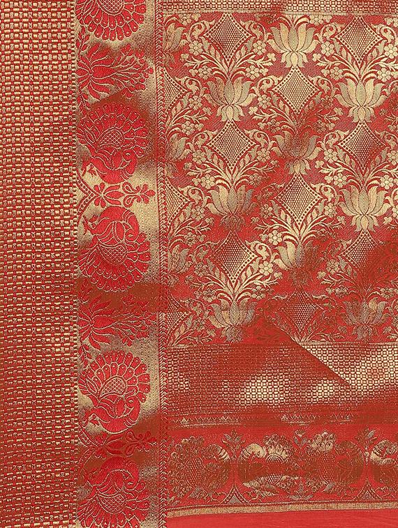 ethnic motifs banarasi saree with blouse - 17470521 - Zoom Image - 4