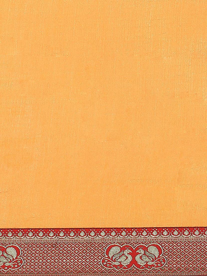 solid bordered saree with blouse - 17470529 - Zoom Image - 4