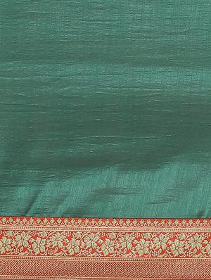 solid bordered saree with blouse - 17470531 - Standard Image - 4