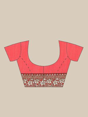 solid bordered saree with blouse - 17470532 - Standard Image - 3