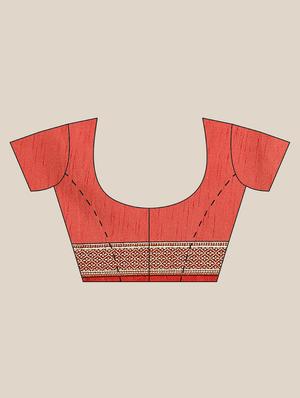 solid bordered saree with blouse - 17470535 - Standard Image - 3