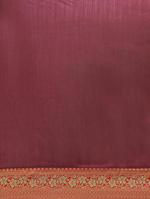 solid bordered saree with blouse - 17470535 - Standard Image - 4