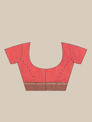 solid bordered saree with blouse - 17470538 - Standard Image - 3
