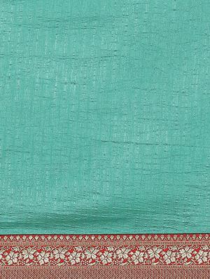 solid bordered saree with blouse - 17470538 - Standard Image - 4