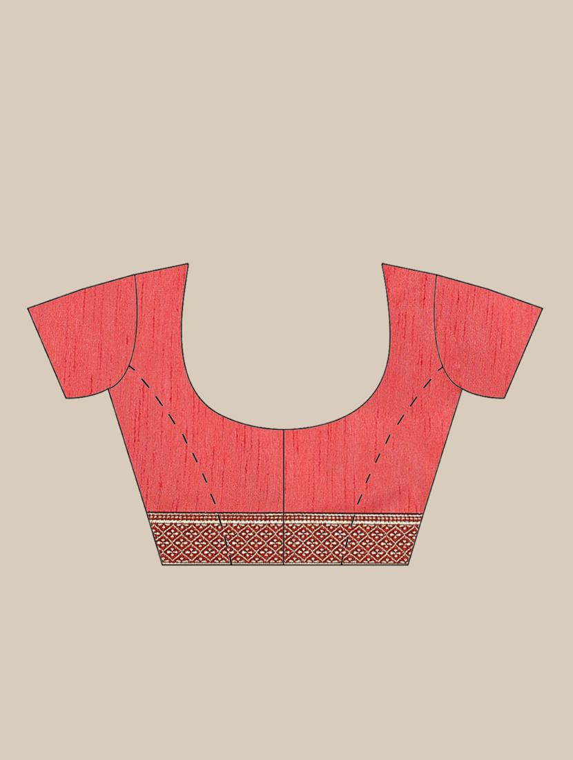 solid bordered saree with blouse - 17470538 - Zoom Image - 3