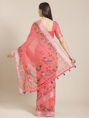 conversational printed saree with blouse - 17470547 - Standard Image - 2