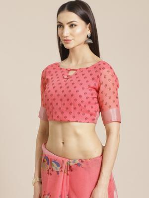 conversational printed saree with blouse - 17470547 - Standard Image - 3