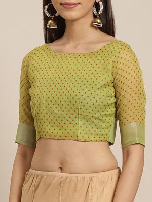 geometric printed saree with blouse - 17470549 - Standard Image - 3