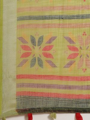 geometric printed saree with blouse - 17470549 - Standard Image - 4