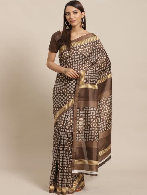 geometric printed saree with blouse - 17470553 - Standard Image - 1