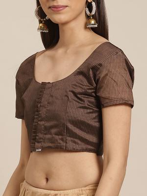 geometric printed saree with blouse - 17470553 - Standard Image - 3