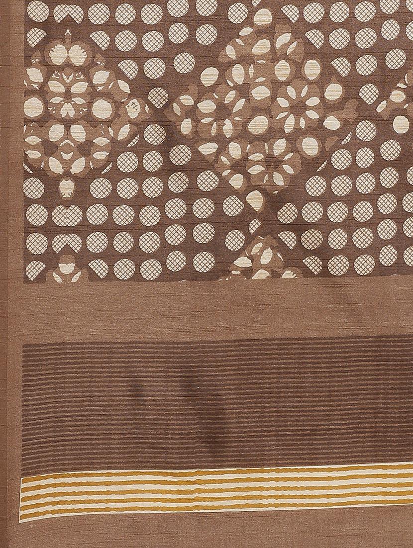geometric printed saree with blouse - 17470553 - Zoom Image - 4