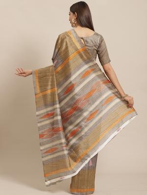 geometric printed saree with blouse - 17470557 - Standard Image - 2
