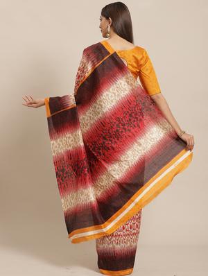 abstract printed saree with blouse - 17470561 - Standard Image - 2