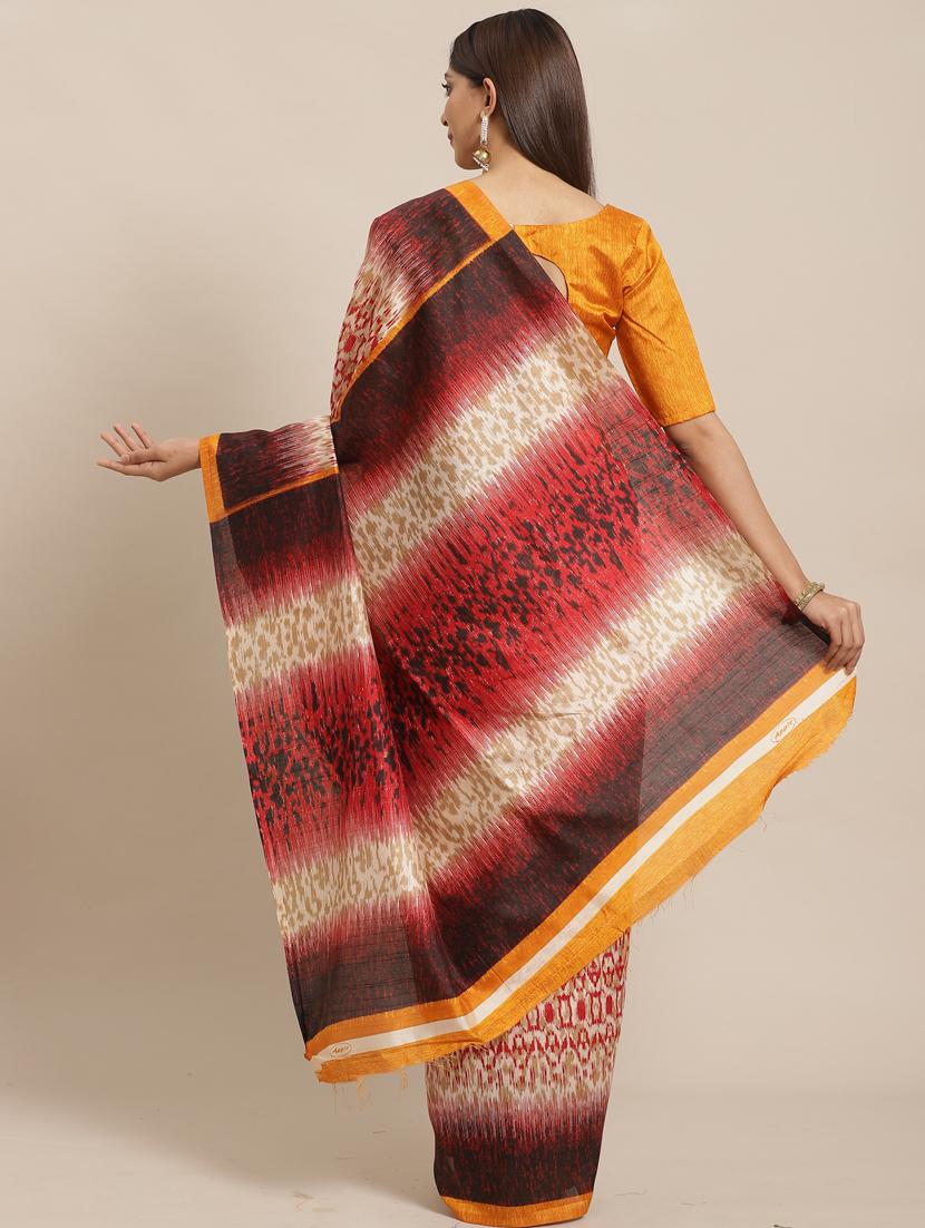 abstract printed saree with blouse - 17470561 - Zoom Image - 2