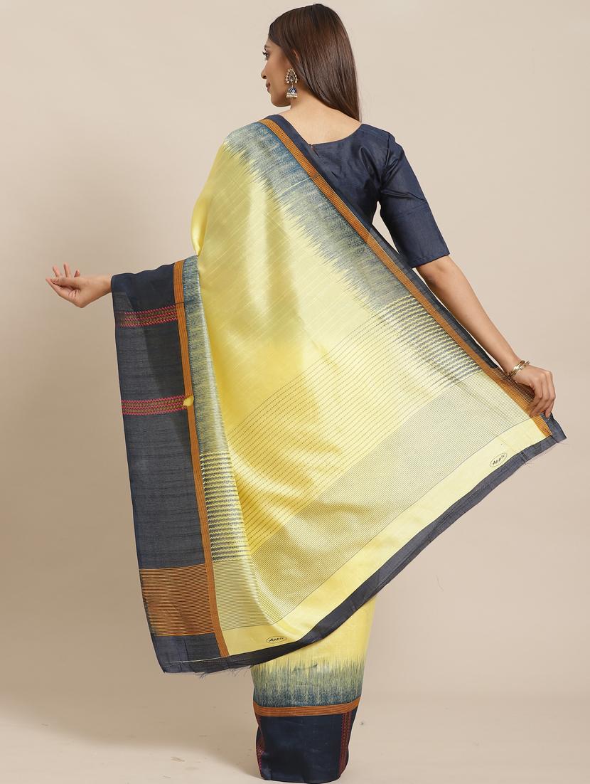 stripe printed saree with blouse - 17470569 - Zoom Image - 2