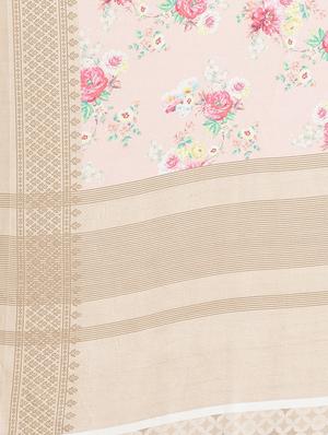 floral printed saree with blouse - 17470578 - Standard Image - 4