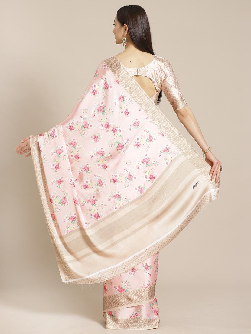 floral printed saree with blouse - 17470578 - Zoom Image - 2