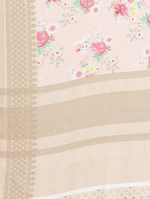 floral printed saree with blouse - 17470578 - Zoom Image - 4