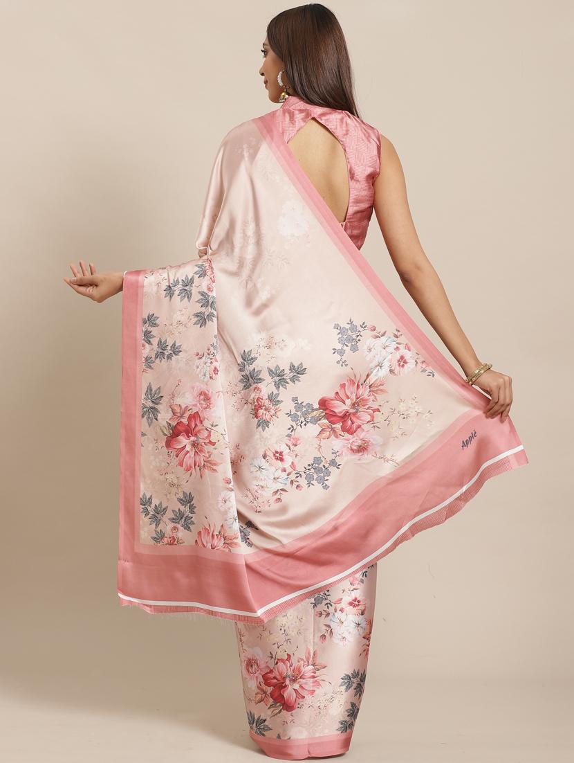 floral printed saree with blouse - 17470581 - Zoom Image - 2