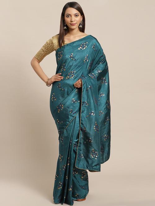 floral printed saree with blouse - 17470587 - Standard Image - 1