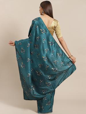 floral printed saree with blouse - 17470587 - Standard Image - 2