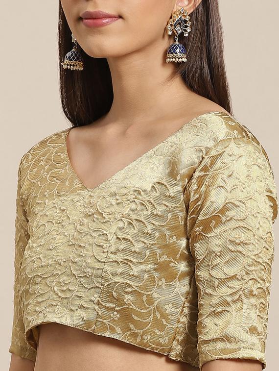 floral printed saree with blouse - 17470587 - Zoom Image - 3