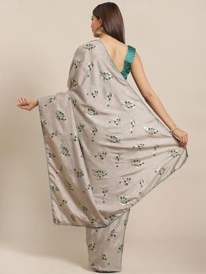 floral printed saree with blouse - 17470592 - Standard Image - 2