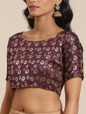 floral embellished saree with blouse - 17470594 - Standard Image - 3