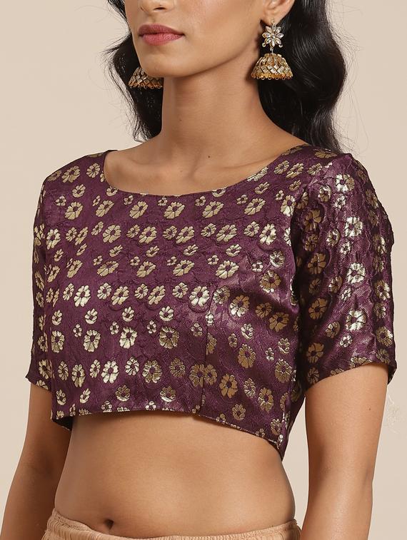 floral embellished saree with blouse - 17470594 - Zoom Image - 3