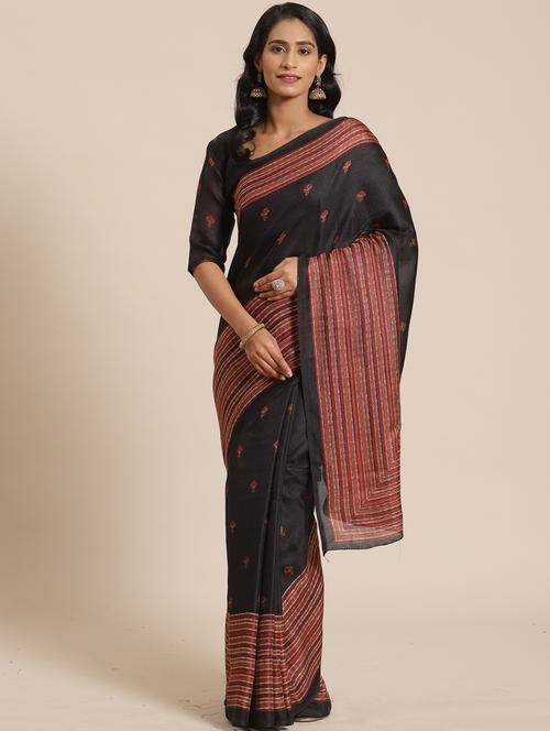 floral printed saree with blouse - 17470606 - Standard Image - 1