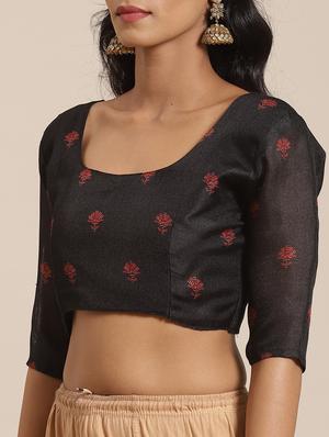 floral printed saree with blouse - 17470606 - Standard Image - 3