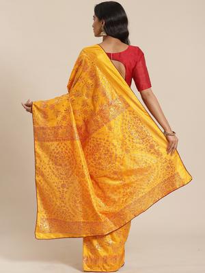 floral printed saree with blouse - 17470609 - Standard Image - 2