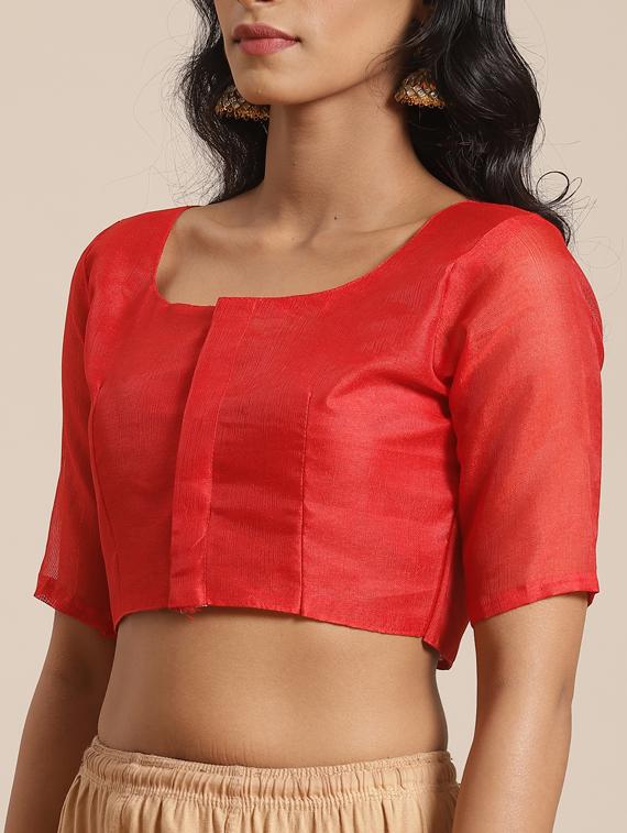 floral printed saree with blouse - 17470615 - Zoom Image - 3
