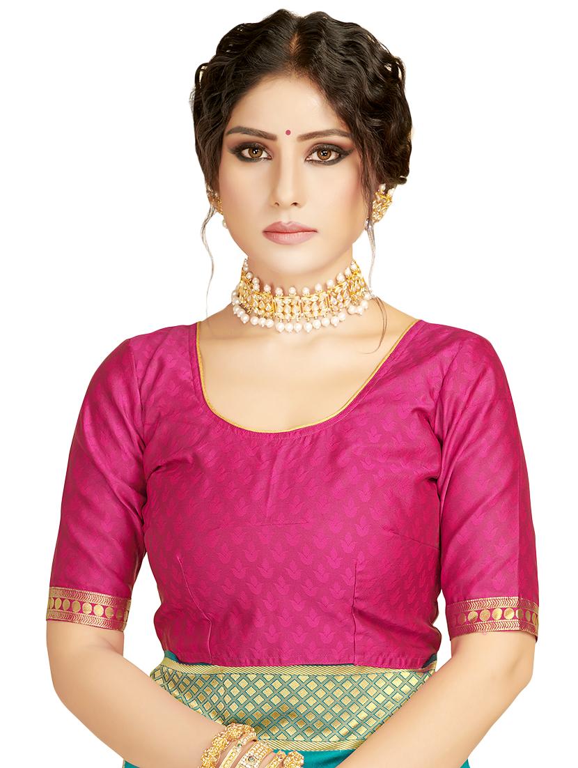 self design banarasi saree with blouse - 17470700 - Zoom Image - 4