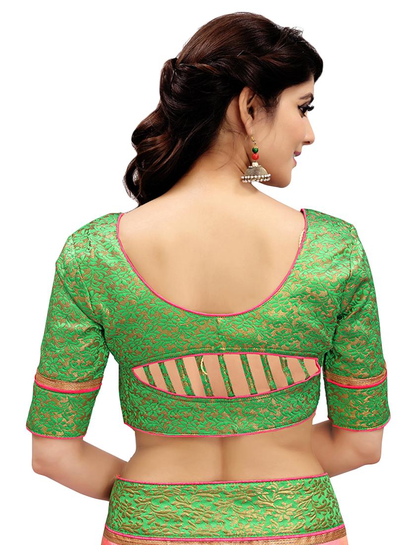 solid bordered saree with blouse - 17470701 - Zoom Image - 4