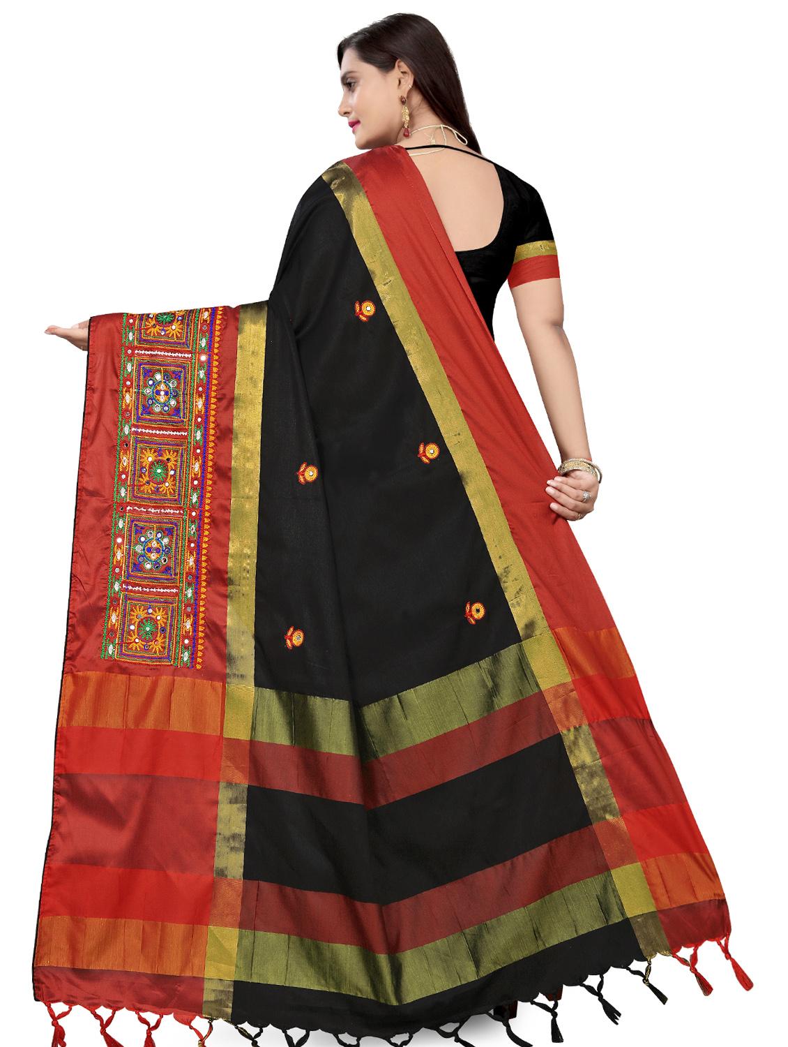 self design embroidered saree with blouse - 17470773 - Zoom Image - 2