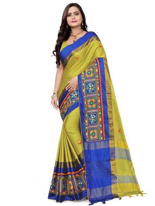 self design embroidered saree with blouse - 17470774 - Standard Image - 1