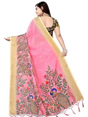 floral printed saree with blouse - 17470778 - Standard Image - 2