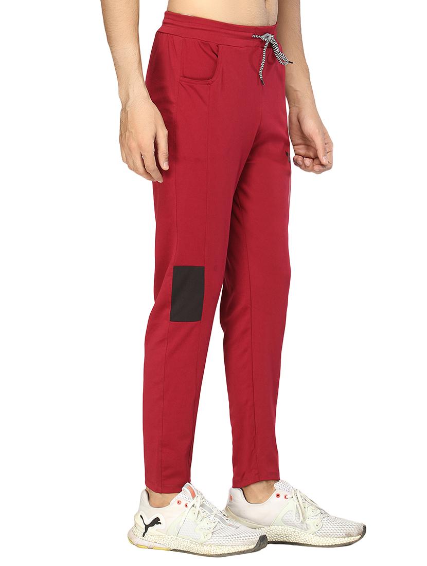 maroon solid full length track pant - 17470799 - Zoom Image - 2