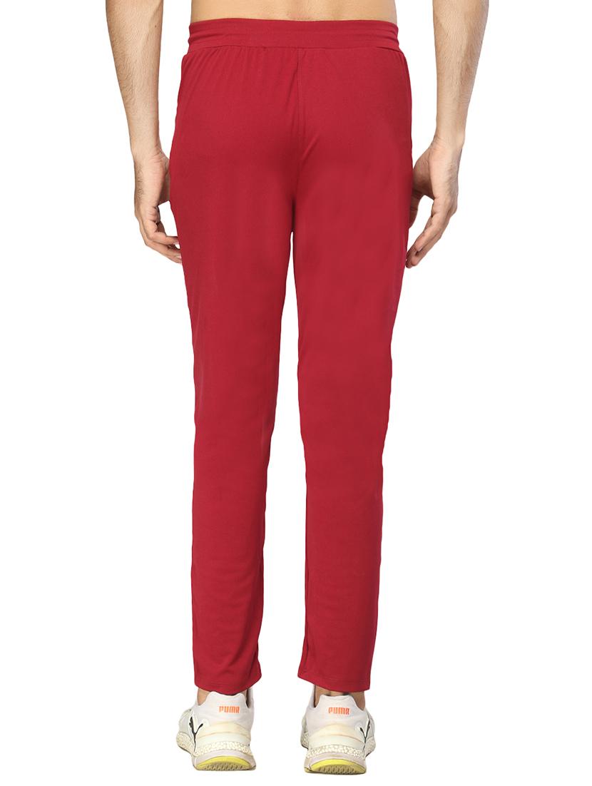 maroon solid full length track pant - 17470799 - Zoom Image - 3