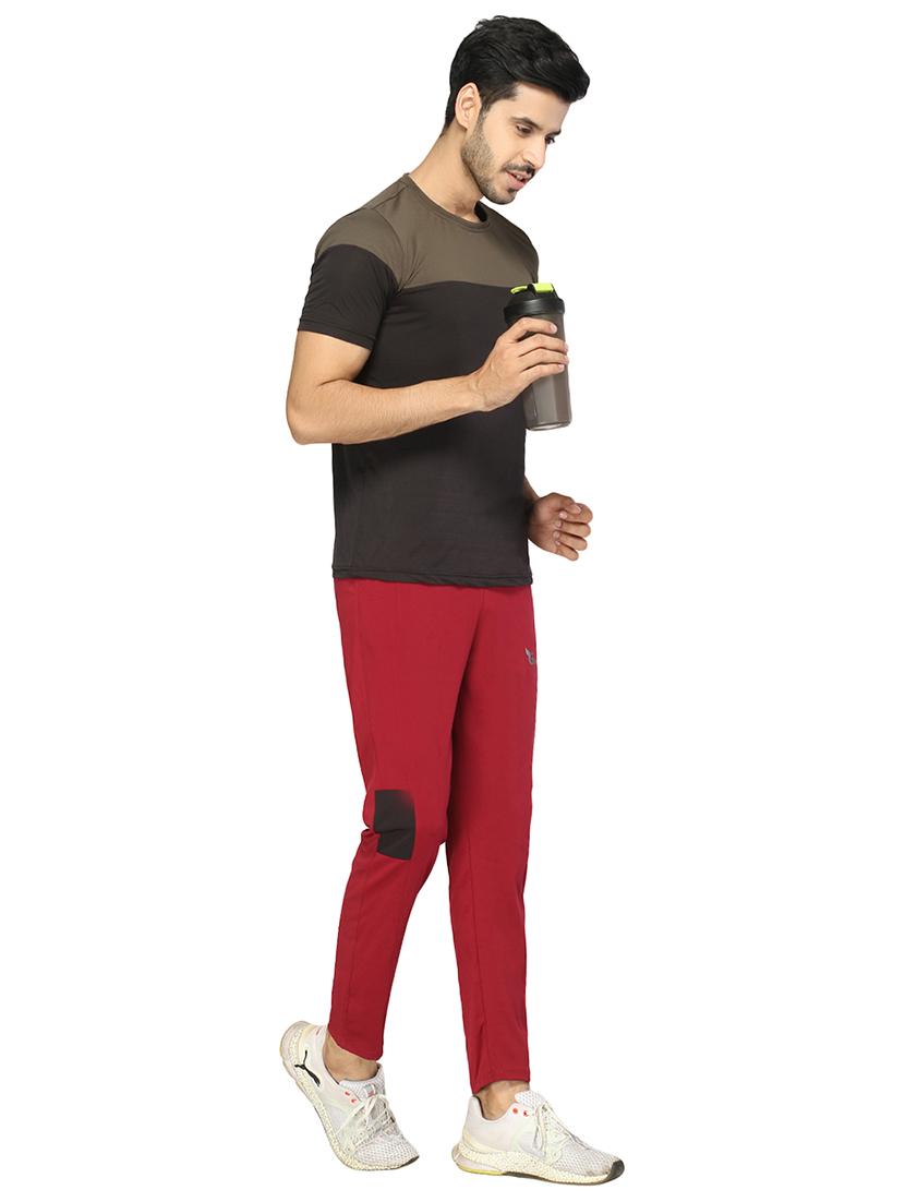 maroon solid full length track pant - 17470799 - Zoom Image - 4