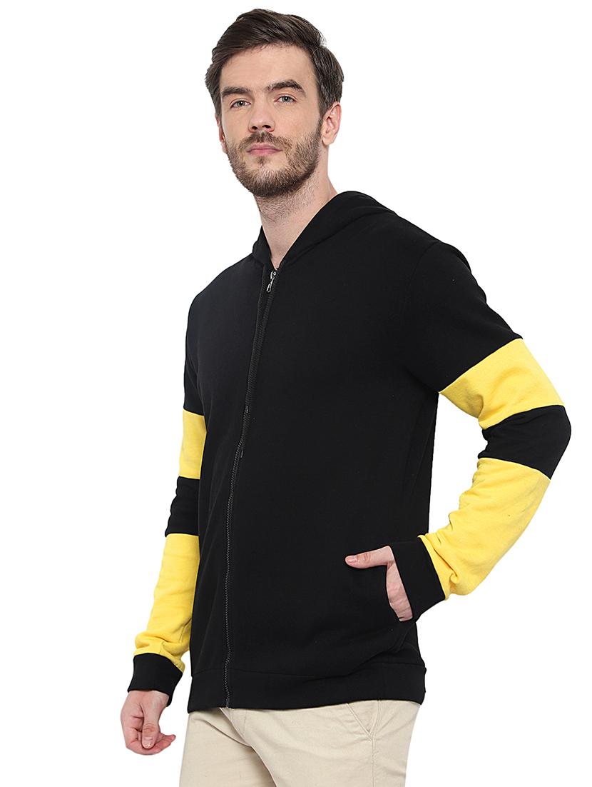 black color block cut & sew sweatshirt - 17470802 - Zoom Image - 2