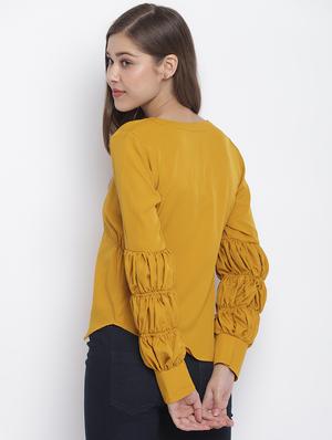 notch neck solid top - 17470804 - Standard Image - 3