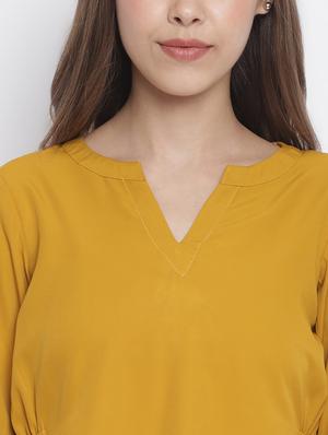 notch neck solid top - 17470804 - Standard Image - 5