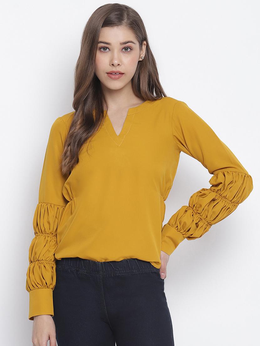 notch neck solid top - 17470804 - Zoom Image - 1